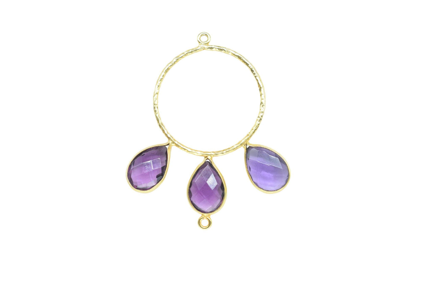 Amethyst Jewelry Pendant/Gold Plated Jewellery/Amethyst Connector Jewellery/Purple Amethyst Jewellery/Brass Connector Jewellery/B'day Gift