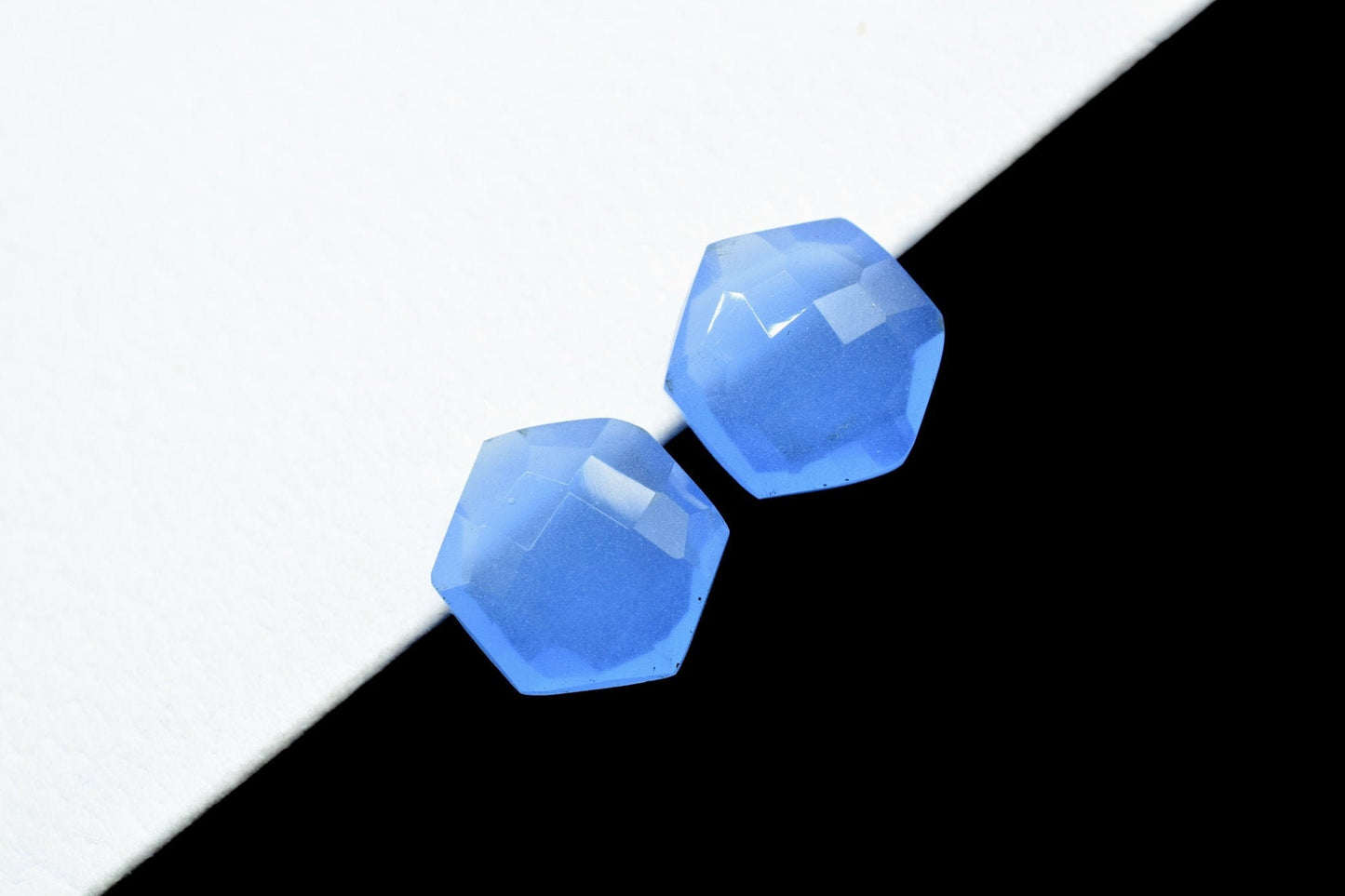 Blue Chalcedony faceted 10mm Hexagon Briolette,Blue Chalcedony Hexagon Beads,Gemstone Beads,Jewelry making Hexagon Beads,Fancy Briolettes