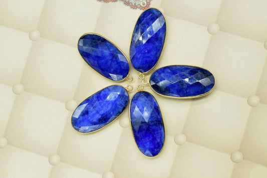 Blue sapphire 14x28mm Long oval Shape bezel,Gold Plated bezel,sapphire Bezel Charm,Gold Vermeil Bezel,jewelry making charm,Gold-Filled bezel