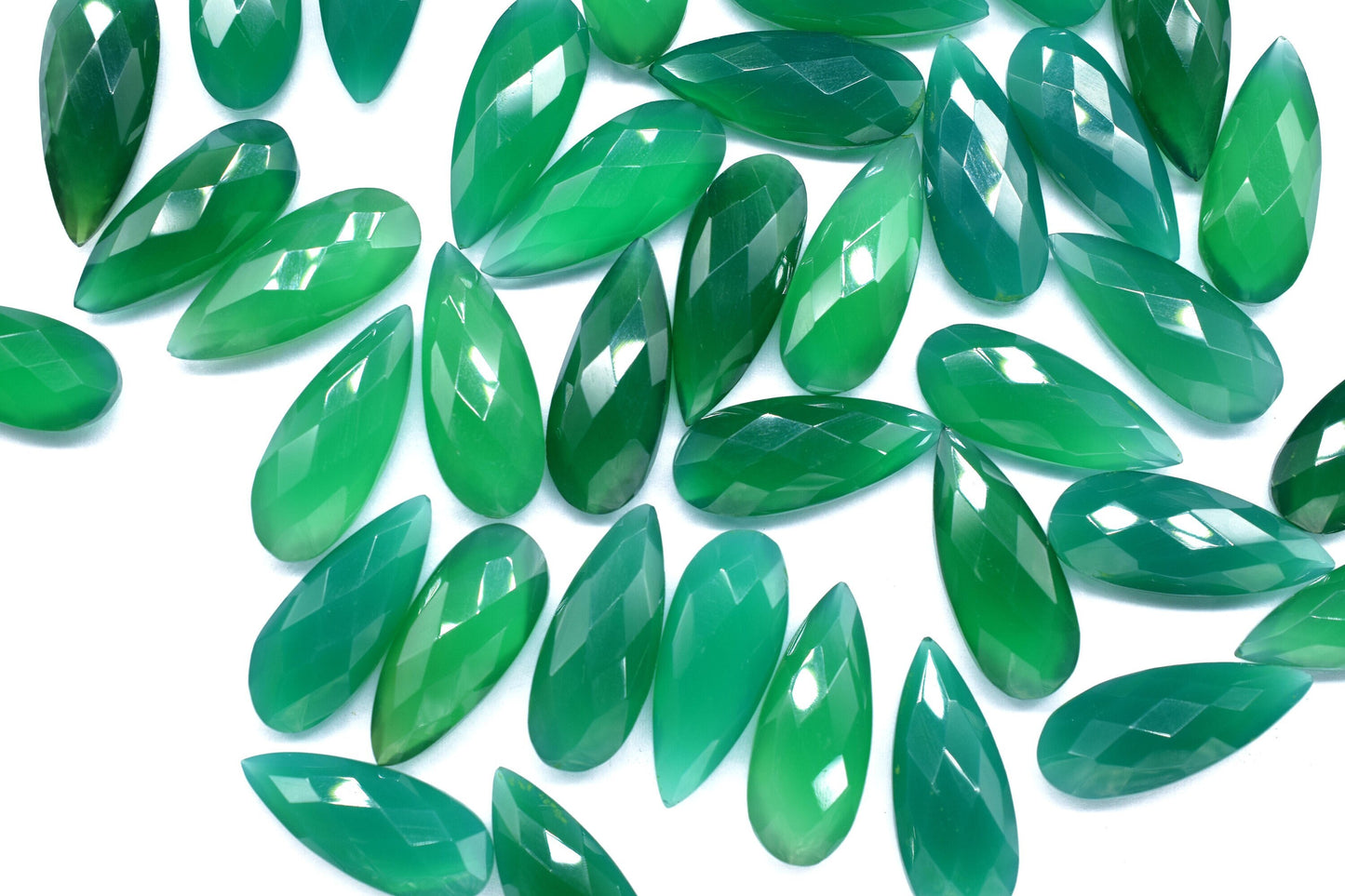 Green Onyx 8X20mm Faceted Teardrop Beads,Green Onyx Faceted  Briolettes,Green Onyx Faceted Beads,jewelry making Bead,Green Gemstone Beads