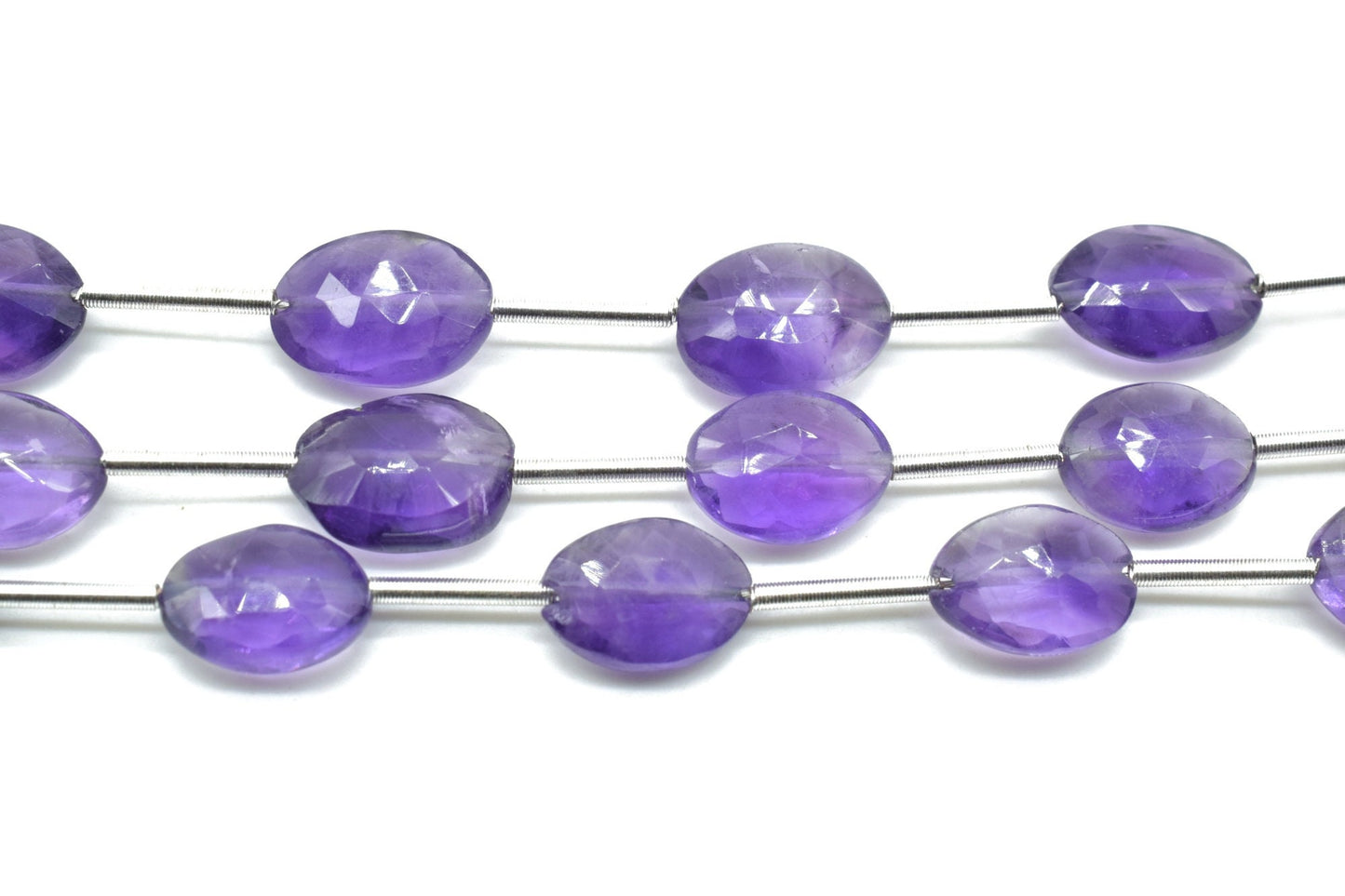 Amethyst Oval Shape 8x10mm briolettes,Vertical Top Drilled briolettes,Faceted Oval Briolettes,Good quality Oval Facet Briolettes,Amethyst