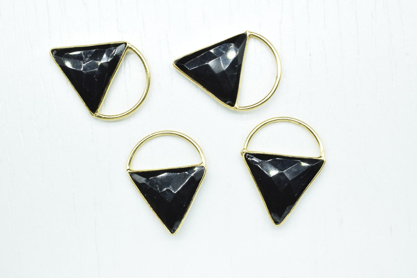 Black Onyx Triangle  Connector, triangle   Pendant Component,Handmade Connector, Triangle Shape Pendant,  Component,Black Onyx jewelry,