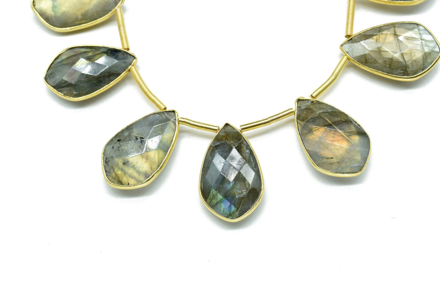 Labradorite 12x20mm Gold plated 10 pieces strand,Labradorite Single Bail  Connector Pendant Making Jewelry Supplies,Natural stone pendant,