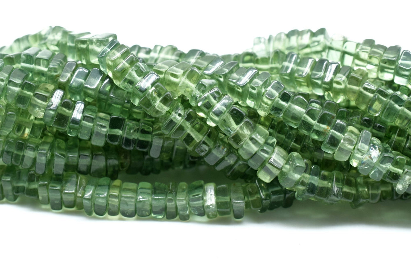 Green Apatite Heishi Beads,Natural Gemstone Green Apatite Square Beads Size 4 To 6 mm Top Quality,Jewelry Making Supply,Beads Heishi Shape