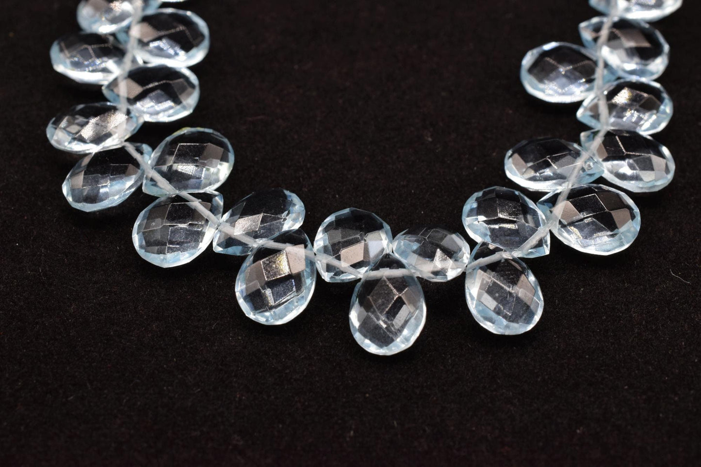 Sky topaz Teardrop 7x10mm Briolettes,Natural Gemstone Teardrop Briolettes,Super fine Sky topaz briolette,jewelry making briolettes for topaz