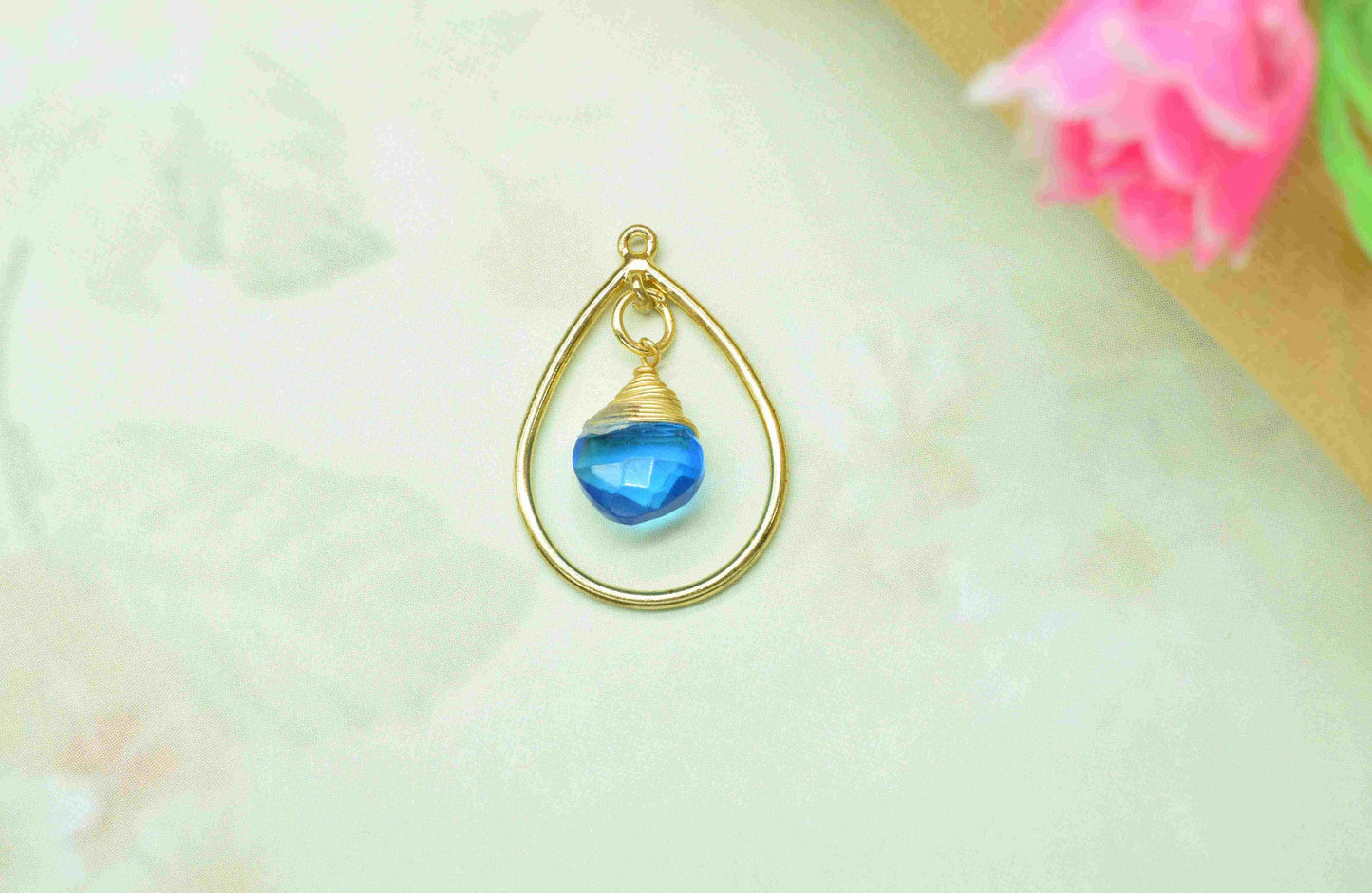 Components Wire Wrapped Connectors,Station Link Supply,Gemstone Beads Components,Pendant Jewelry,Finding Teardrop,Handmade Dangle Earrings