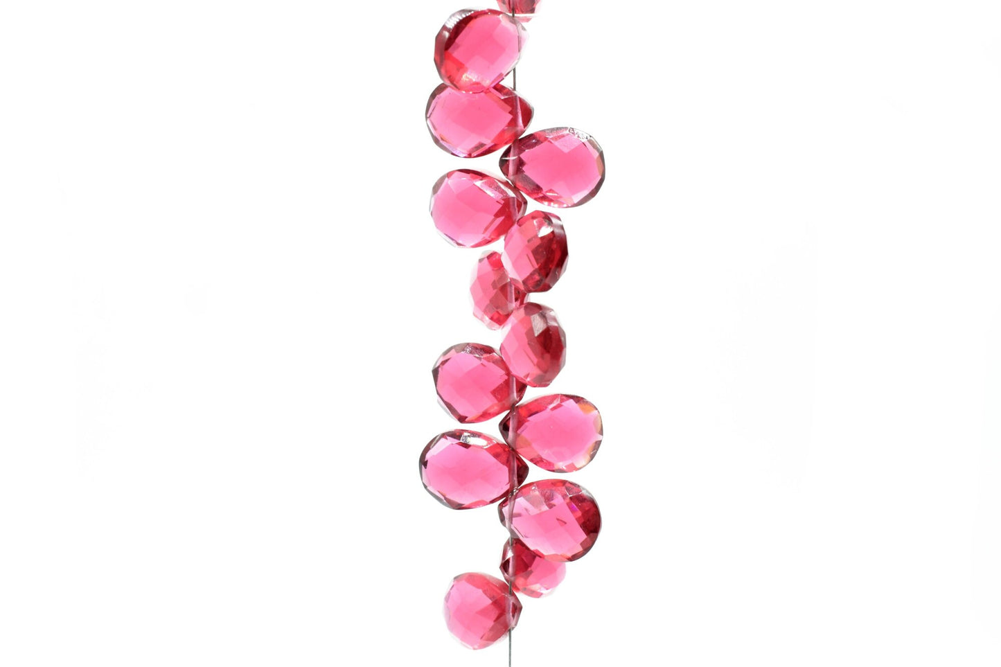 Pink Tourmaline Teardrop strand,9x13mm Pear Shape Pink Tourmaline Briolettes,Pink Tourmaline faceted pear shape bead,Pink Gemstone Briolette