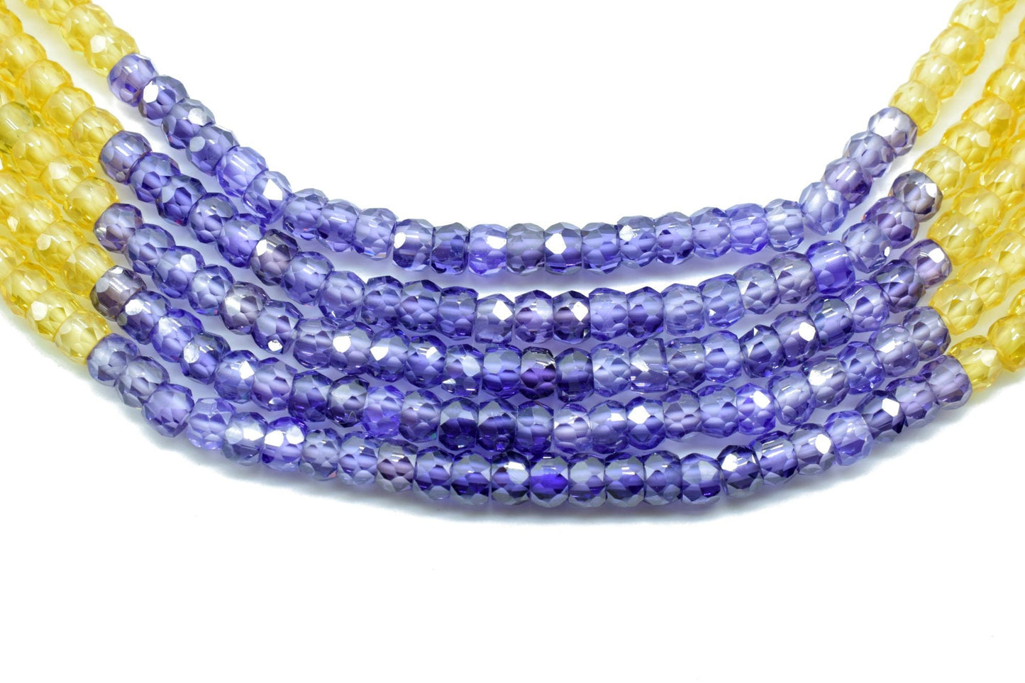 Semi precious stones Necklace,Gemstone Necklace Faceted Rondelle 3mm Stone Beads Necklace AAA Quality Zircon 5 Strand Necklace, Gift item