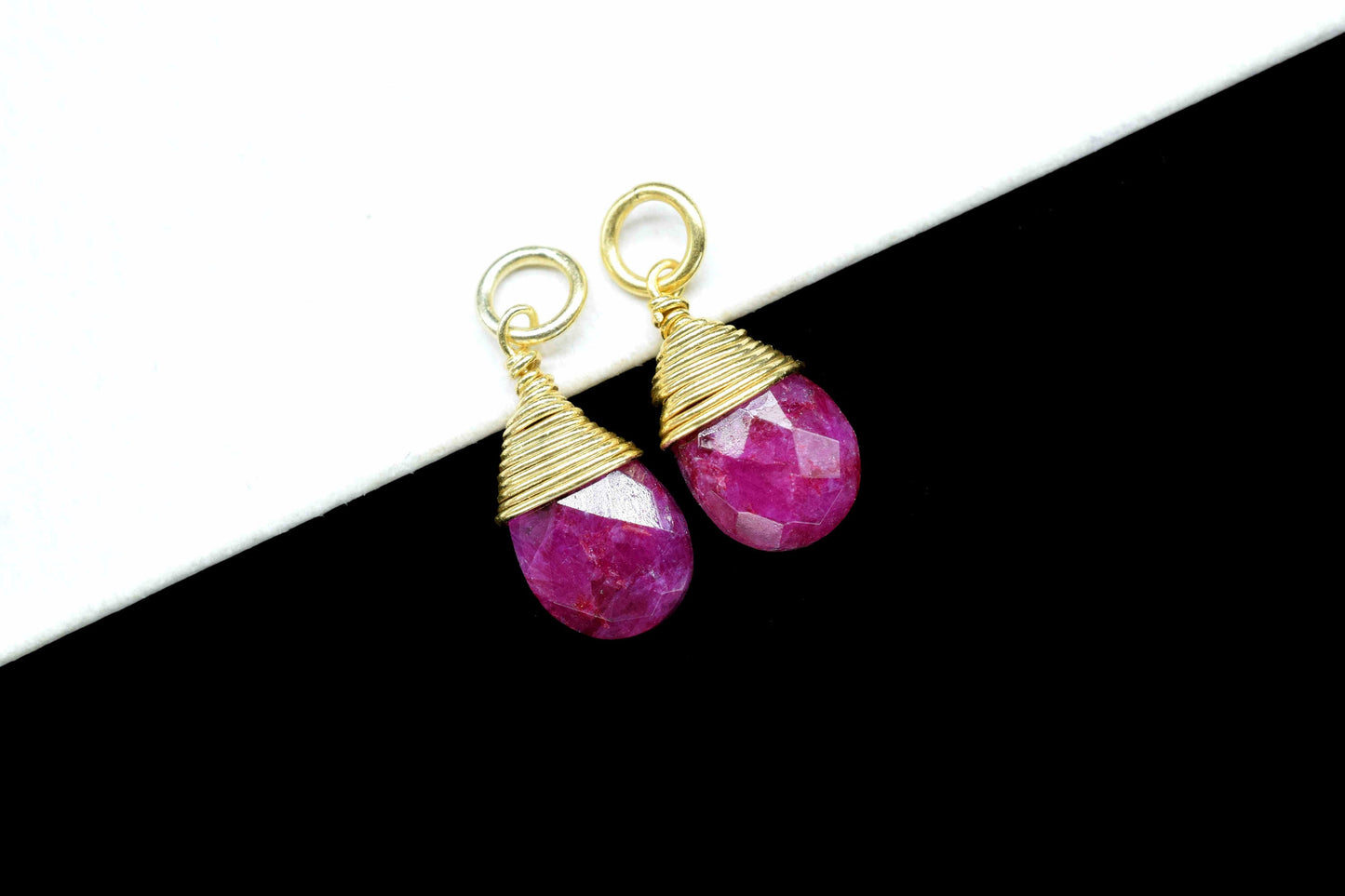 Pink chalcedony Faceted Connector,7x10mm Connector,Pendant Jewelry,Gemstone,Wire Wrapped Pendant,Wire Wrapped Necklace,hot pink chalcedony