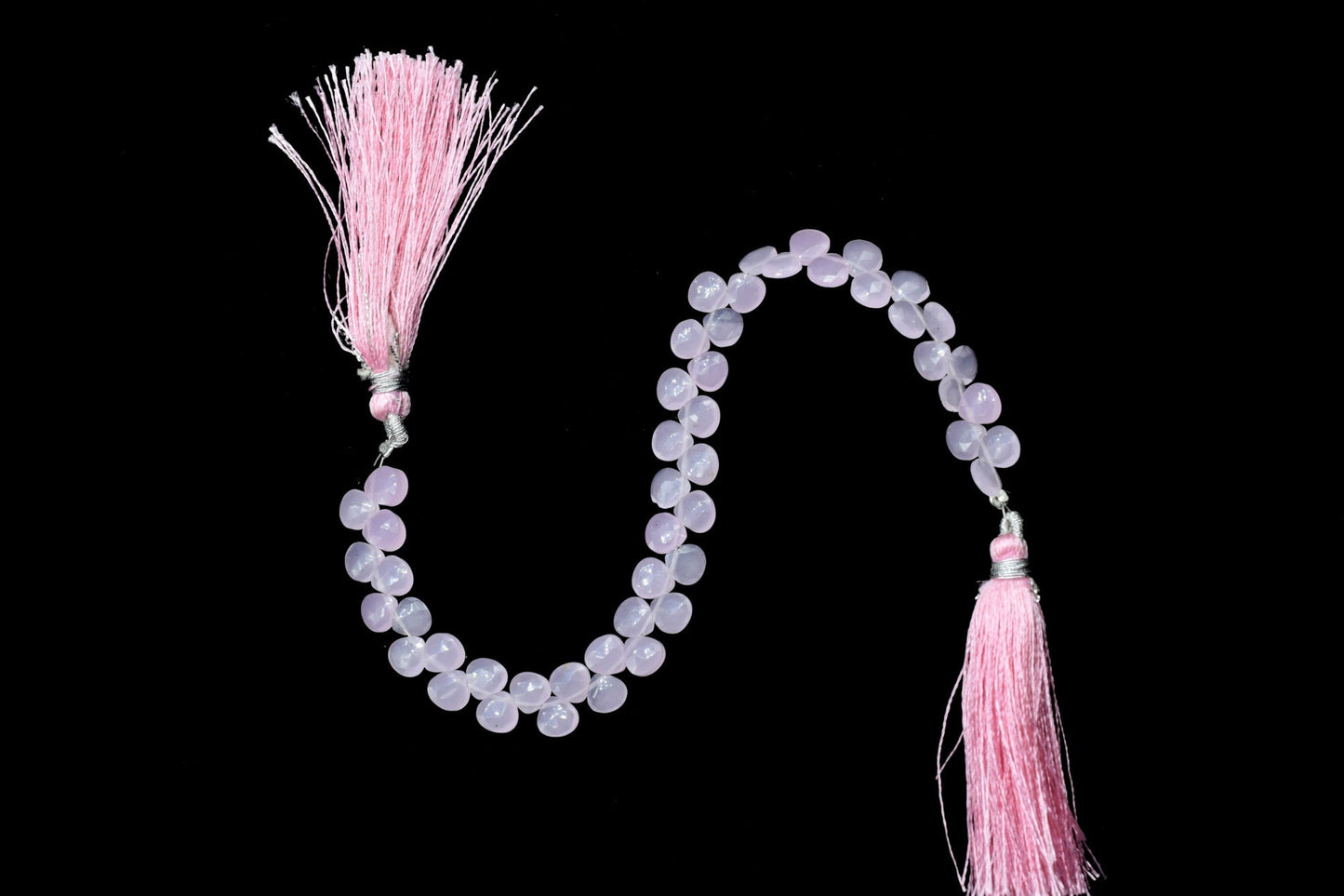 Pink Chalcedony 6mm Heart Shape Briolettes,Chalcedony Briolette,AAA Quality Briolette,7''pear shape strand,Chalcedony stones Briolettes