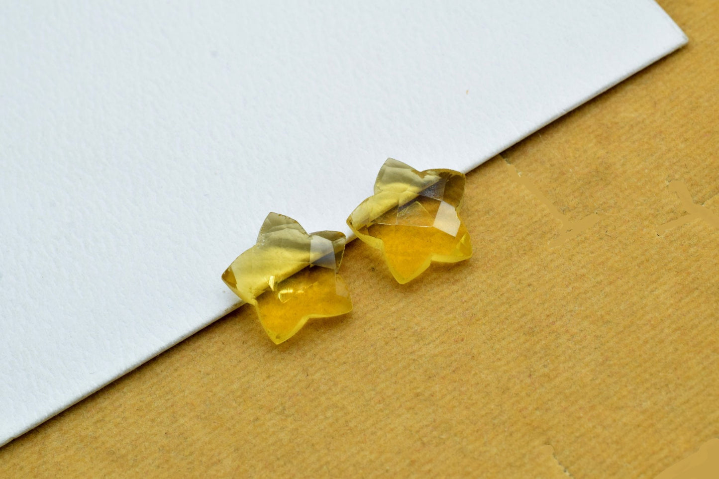 Citrine 14mm carved star shape Briolettes,star shape Faceted Briolette,Gemstone,Hand Carved Briolette,Carving Gemstone,Carved stones