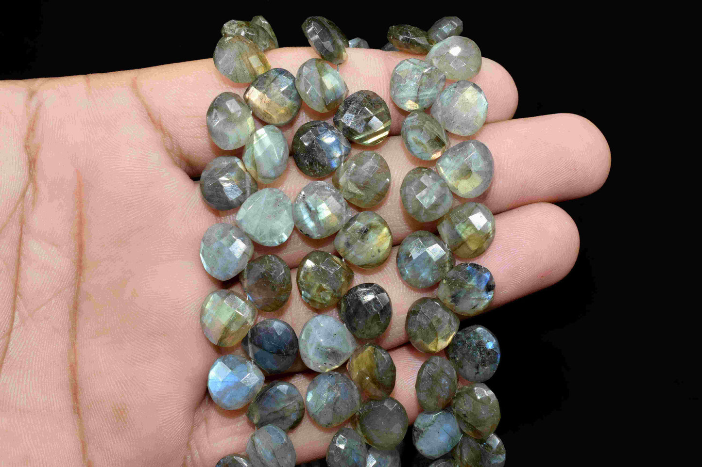 Labradorite Finest AAA Quality Faceted 10mm Heart Shape Briolettes,Flashy Labradorite Pendant, Labradorite Faceted Briolette,Gemstone Beads