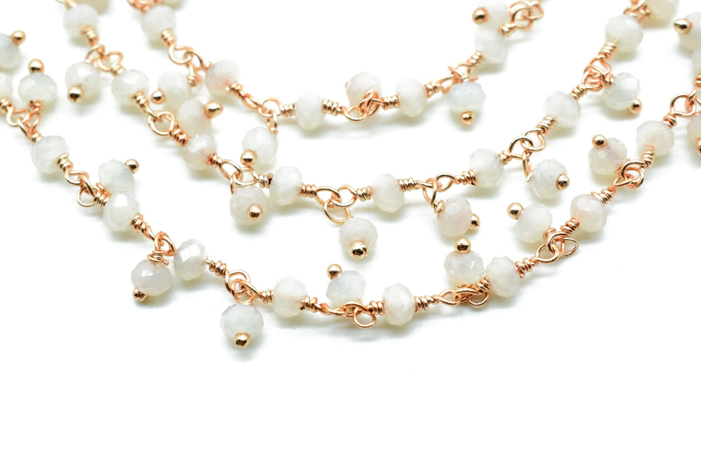 Chalcedony Cluster Beaded Chain,Bead Chain,Dangling Chain,Thick Chain, Gold Wire Wrapped chalcedony Beaded chain,Handmade beaded chains