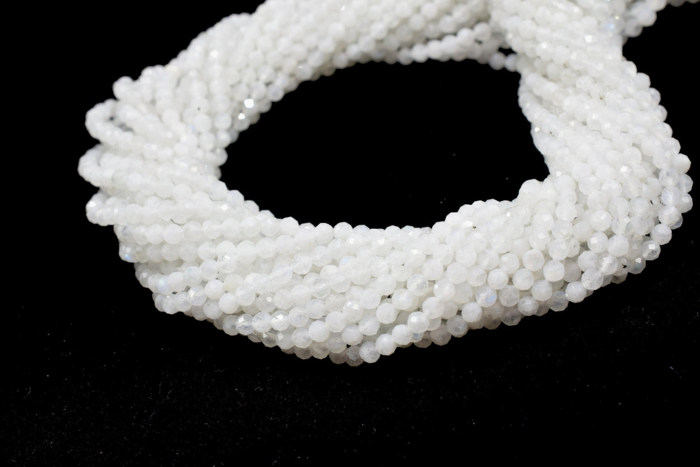 Moonstone Faceted beads,3mm rondelle beads,Semi Precious Beads,white gemstone beads,faceted beads,moonstone beads strand,13''strand