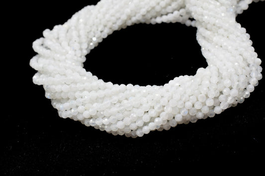 Moonstone Faceted beads,3mm rondelle beads,Semi Precious Beads,white gemstone beads,faceted beads,moonstone beads strand,13''strand