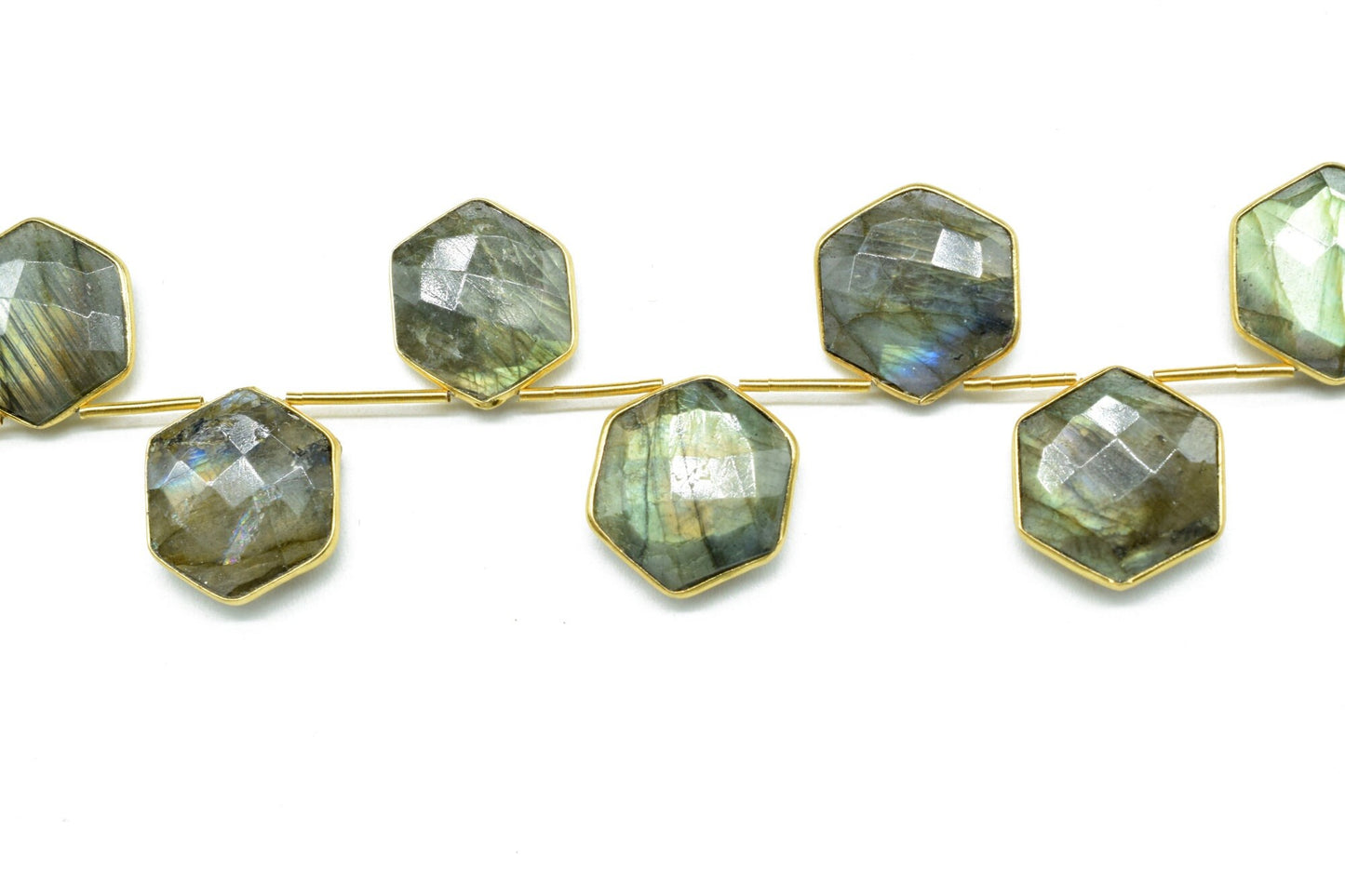 Labradorite 15mm Hexagon Bezel charms,Labradorite side drilled charms,Labradorite bezel,Gemstone Bezel Charm,Labradorite Bezel Jewelry,Gift