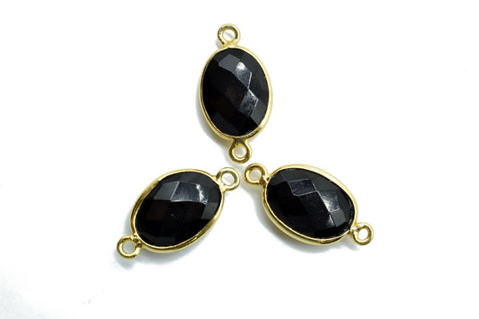 Black Onyx 10x14mm oval shape double loop connectors,Checker Board cut Black Onyx Pendant,Black Onyx charms,Black Onyx Briolettes,Black Onyx
