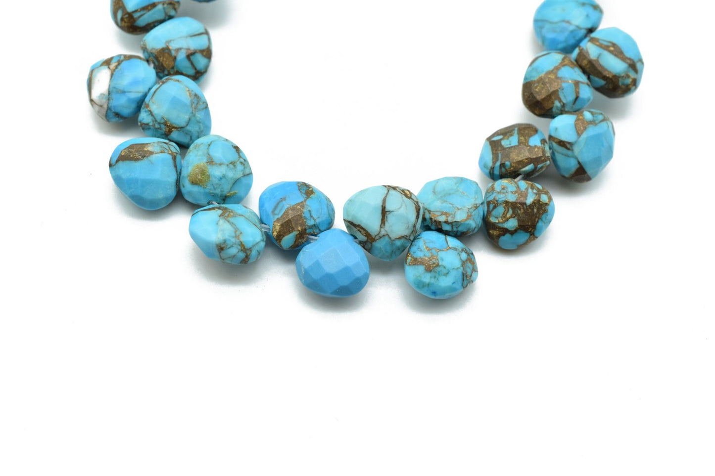 Copper Turquoise Heart shape 6mm Briolettes,Jewelry making supplies,craft supplies,Turquoise faceted briolettes beads strands,Turquoise bead