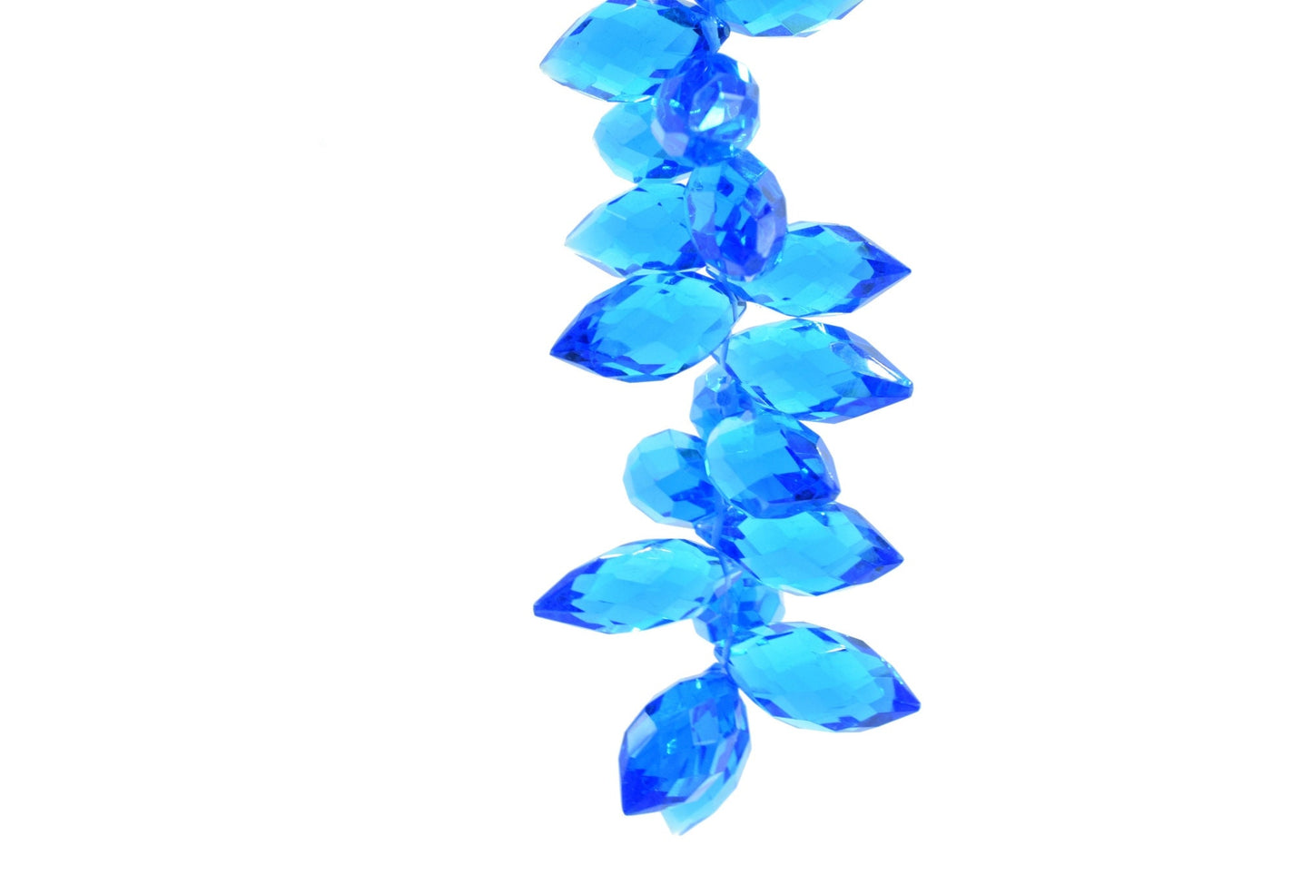 Blue Topaz Dew Drop Foxtail Beads,7x14mm Dew Drop briolettes,Fancy Cut Dew Drop Foxtail Briolette,Foxtail Gemstone Beads,Matched Pair Beads