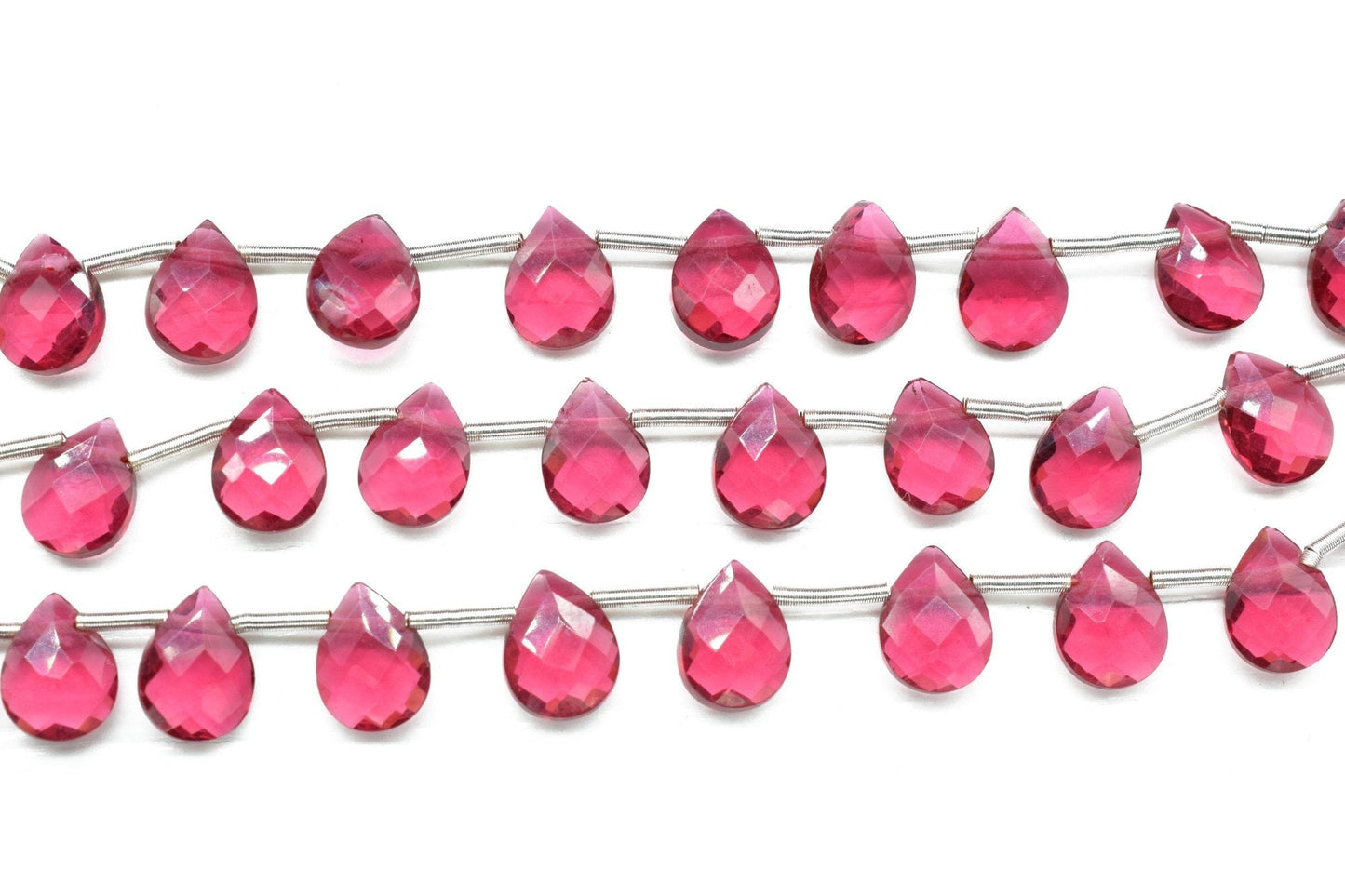 Pink Tourmaline Faceted briolette Strand,Pink Tourmaline Beads Strand,Handmade Jewelry Making Supplies,Gemstone drilled Teardrop Briolettes