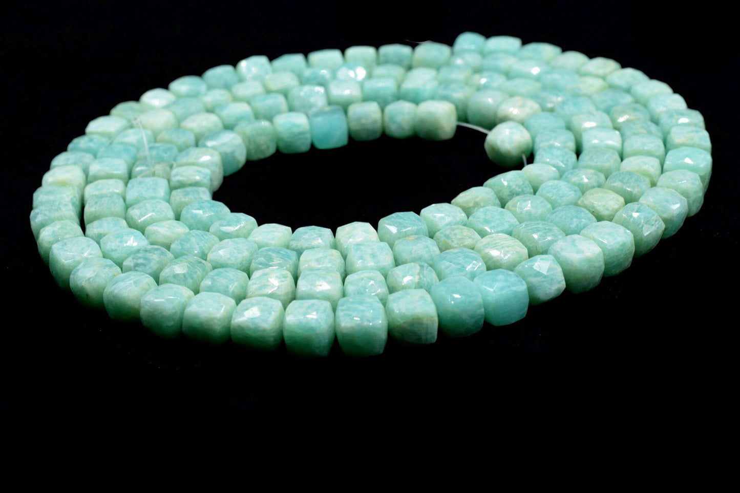 Natural Amazonite Faceted Cube Beads,8-9mm Box Shaped Beads,Amazonite Loose Beads,Amazonite Cube Beads,jewelry making beads,3D Cube Beads