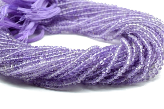 Amethyst Faceted Rondelle Beads,Natural Semi Precious Gemstone Beads,Jewelry Making supply,3mm Rondelle Beads,Amethyst Beads,purple beads