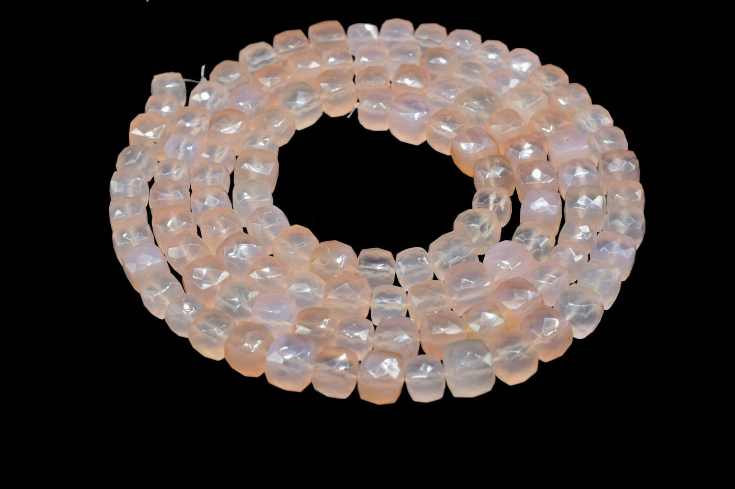 Pink Chalcedony Faceted Cube Beads, Pink Chalcedony Faceted Box,Square Dice Cube beads,8mm Pink Chalcedony Cube,Chalcedony For Jewelry beads