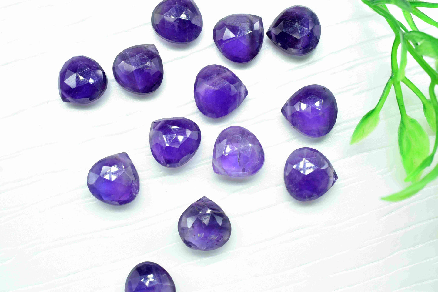 Amethyst 10mm Heart Shape Briolette,Faceted Beads for Jewelry Making,Natural Gemstone Beads, Amethyst Heart Shape Bead, Amethyst Briolettes