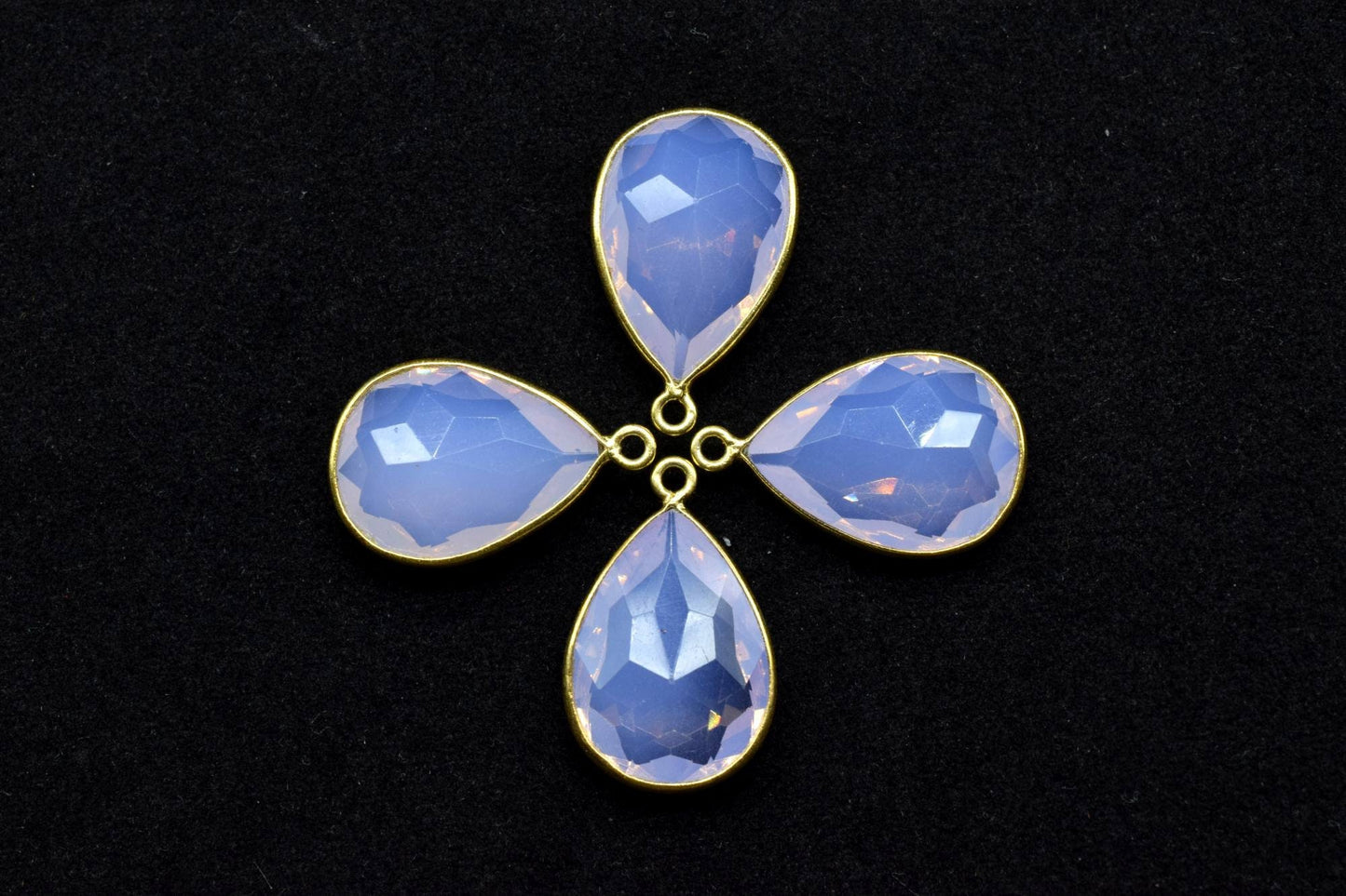 Pink Opalite 13x18mm Pear Shape single bail charm,Pink Opalite Teardrop Gold Plated bezel,Gold Bezel,jewelry making charm,Pink Opalite bezel