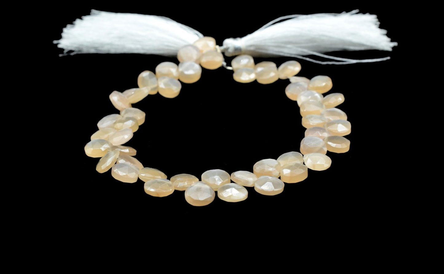 Peach Moonstone Faceted 6mm To 7mm Heart Shape Beads,Peach Gemstone Fine Quality Beads Jewelry Making,Peach Moonstone Faceted Beads Strnads
