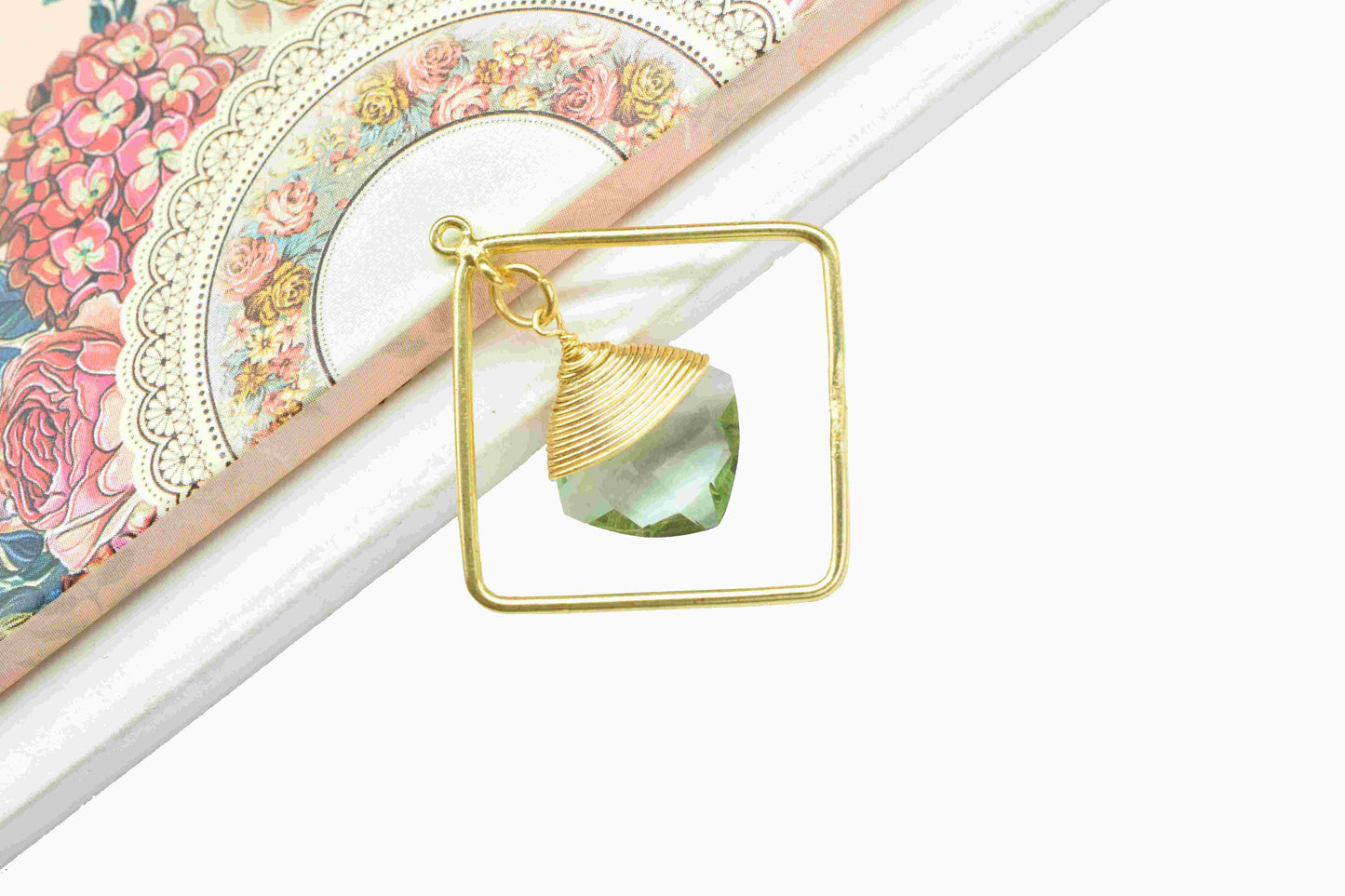 Handmade Wire Wrapped Pendants,Carft Supplies Tools,Gemstone Finding 12mm Square Pendants,Gemstone Craft Supply,Statement Earring Jewelry