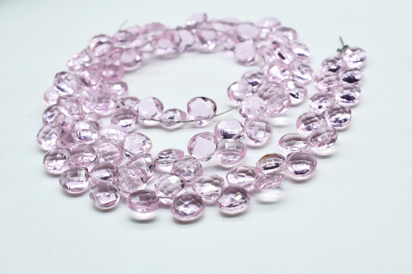 Pink Quartz Faceted 6mm Heart Shape Briolettes,Natural Pink Quartz Beads,Heart Shape Briolettes,Pink Quartz Heart Shape Beads,Jewelry making