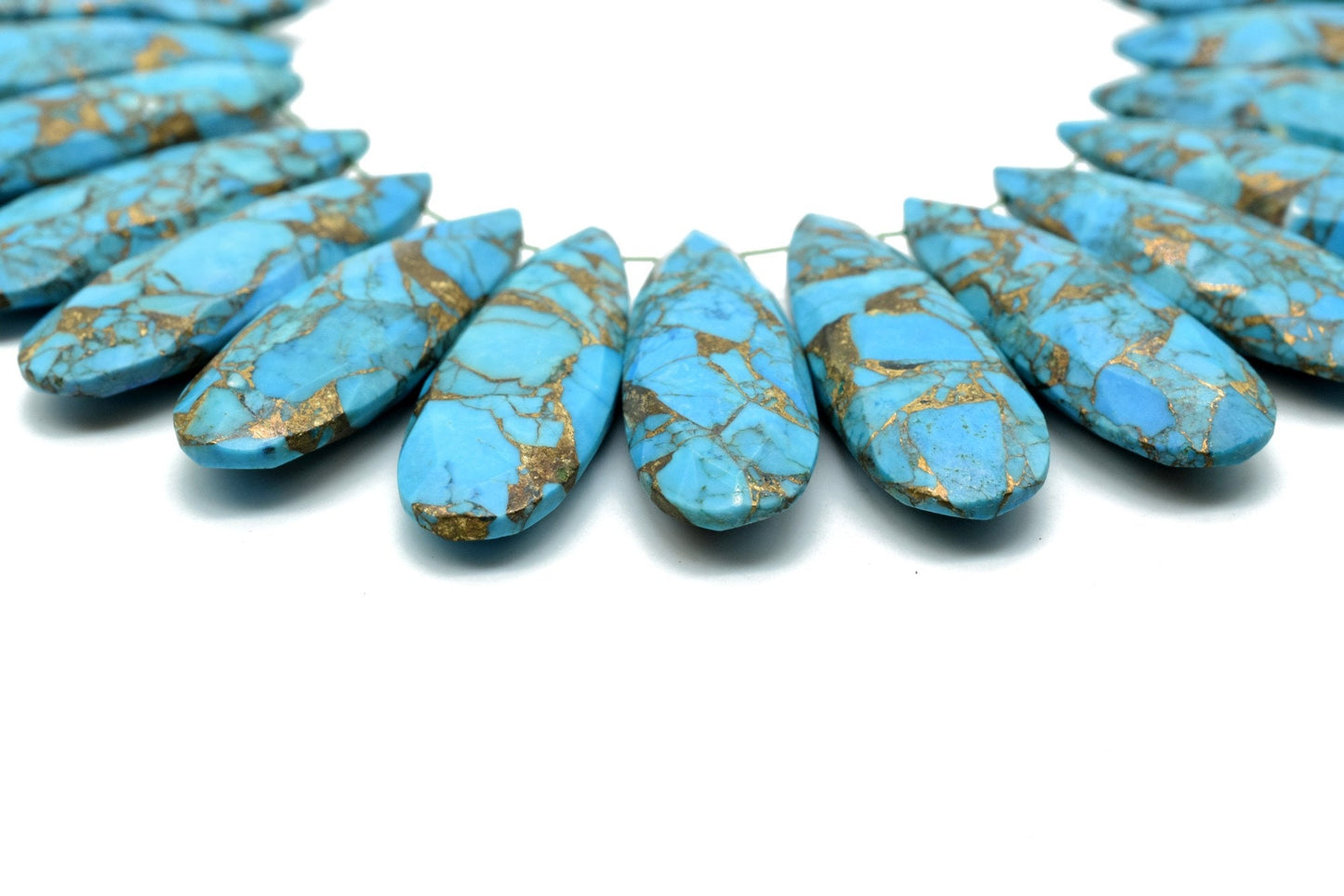 Copper Turquoise Long drop 10x30mm Briolettes,sky copper turquoise briolettes,Blue Copper Turquoise briolettes,Matching Pair Briolettes