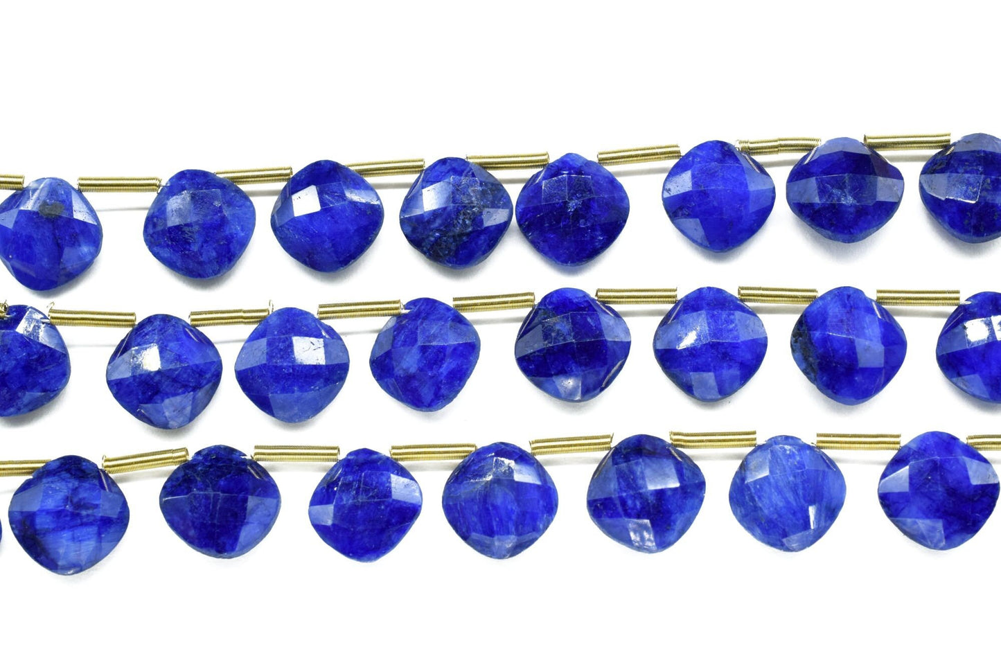 Blue Sapphire Faceted Gemstone 12mm Square Shape Briolettes,Sapphire Gemstone Beads Strand Jewelry,Sapphire Jewelry Making Supplies,Gift
