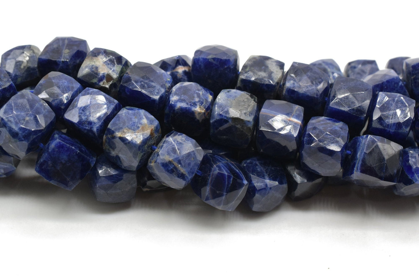 Sodalite Faceted 8mm to 9mm Cube Beads,Natural Sodalite Bead,Faceted Laser Diamond Cut 8" Strand,Sodalite  Rectangle beads Sodalite  Nuggets