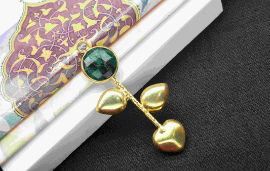 Emerald Round Shape Pendant , Emerald  Single Bail Charms  , Genuine Gemstone Charms , Gold Plated Gemstone Connectors , Summer Collection