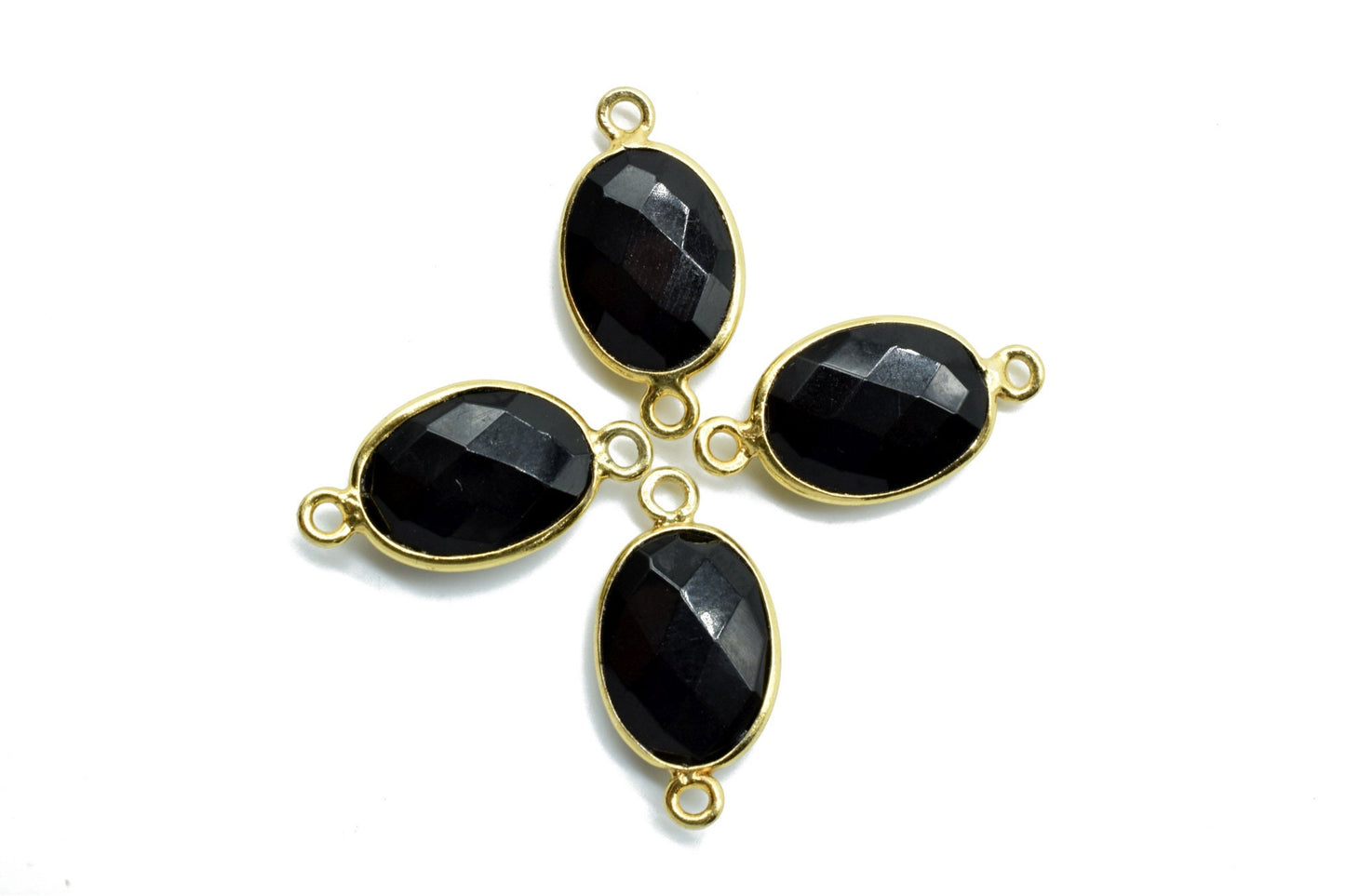 Black Onyx 10x14mm oval shape double loop connectors,Checker Board cut Black Onyx Pendant,Black Onyx charms,Black Onyx Briolettes,Black Onyx