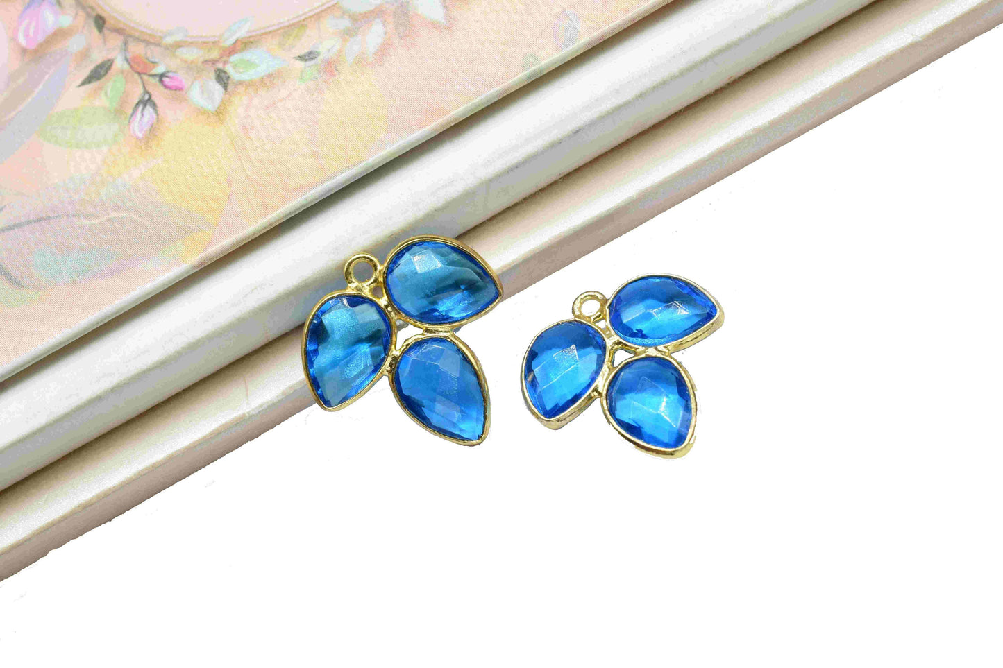 Blue Topaz component,Handmade Jewelry,Bezel Component,Blue Topaz Jewelry Making Supply,Blue Gemstone Component,Attached Bezel Pendant,Gift