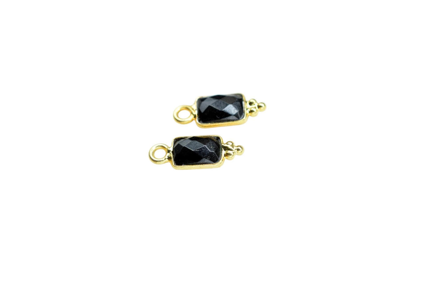 Gemstone Black Onyx Charms Pendant/Buguette Shape Pendant/Handmade Pendant/Tiny Pendant/Necklace Connector jewelry/B'day Gift