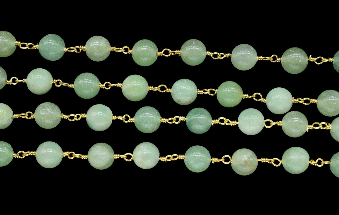Green Jade Gemstone 6mm Smooth Bead Chain,Green Jade Wire Wrapped Chain Jewelry Making,Green Jade Smooth Round Shape Rosary Handmade Jewelry