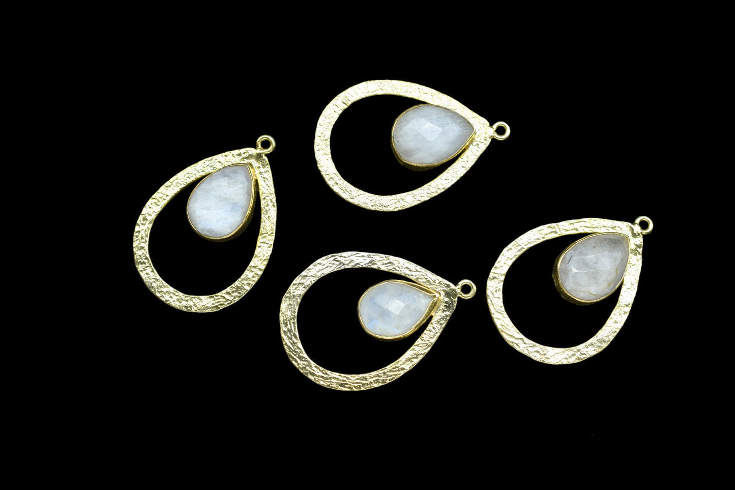 Moonstone Gemstone Pendant/Pear Shape Pendant/Bezel Pendant/Jewelry making Stone/Gold Plated Jewelry/Moonstone Connector Jewelry/Handmade