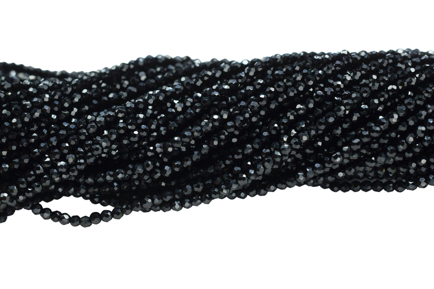 Black Onyx Faceted Beads/Beads Strand/Jewerly Making Beads/2mm Black Onyx Beads Strand/Loose Beads/Rondelle Beads/Full Strand Beads/Gift