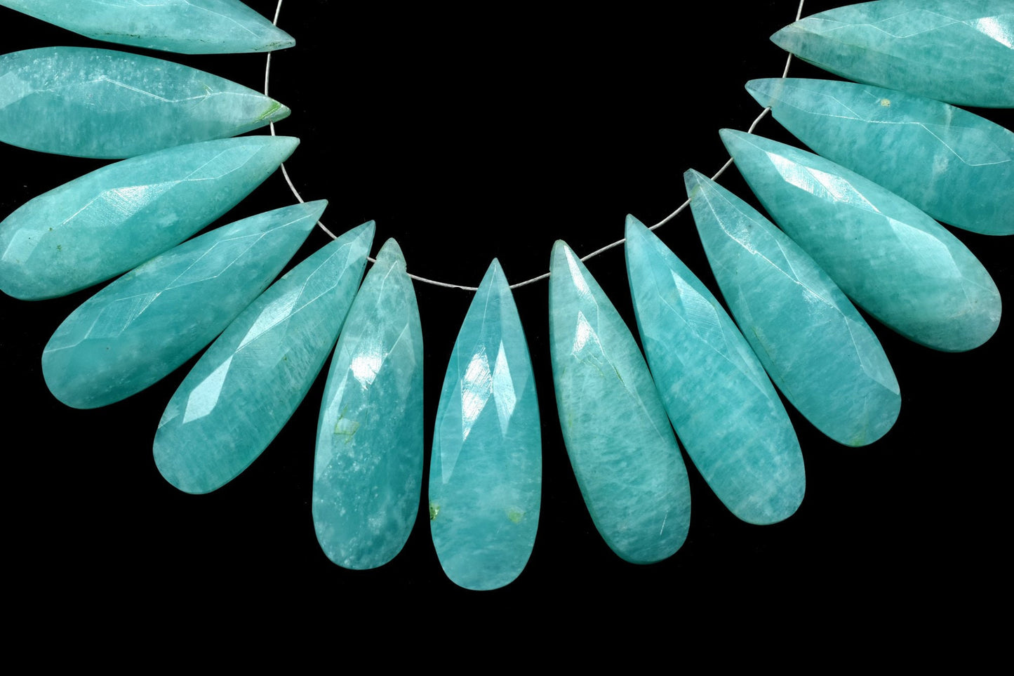 Natural Amazonite Faceted 10x30mm Pear Shape Briolettes,Long Pear Shape Beads,10x30mm Teardrop Beads,Amazonite Pear,Amazonite Teardrop beads