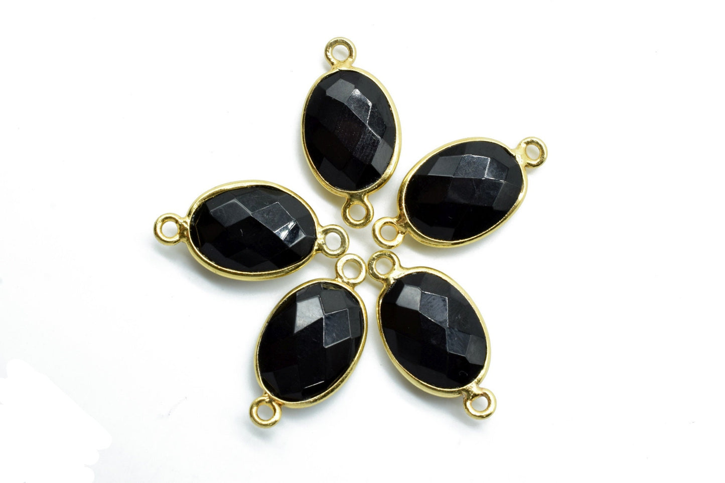 Black Onyx 10x14mm oval shape double loop connectors,Checker Board cut Black Onyx Pendant,Black Onyx charms,Black Onyx Briolettes,Black Onyx