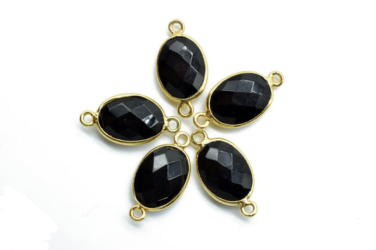Black Onyx 10x14mm oval shape double loop connectors,Checker Board cut Black Onyx Pendant,Black Onyx charms,Black Onyx Briolettes,Black Onyx