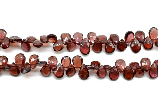 garnet Briolette,garnet pear shape faceted beads,6x9 mm garnet teardrop,garnet pear shape strand,jewelry making beads,garnet gemstone beads