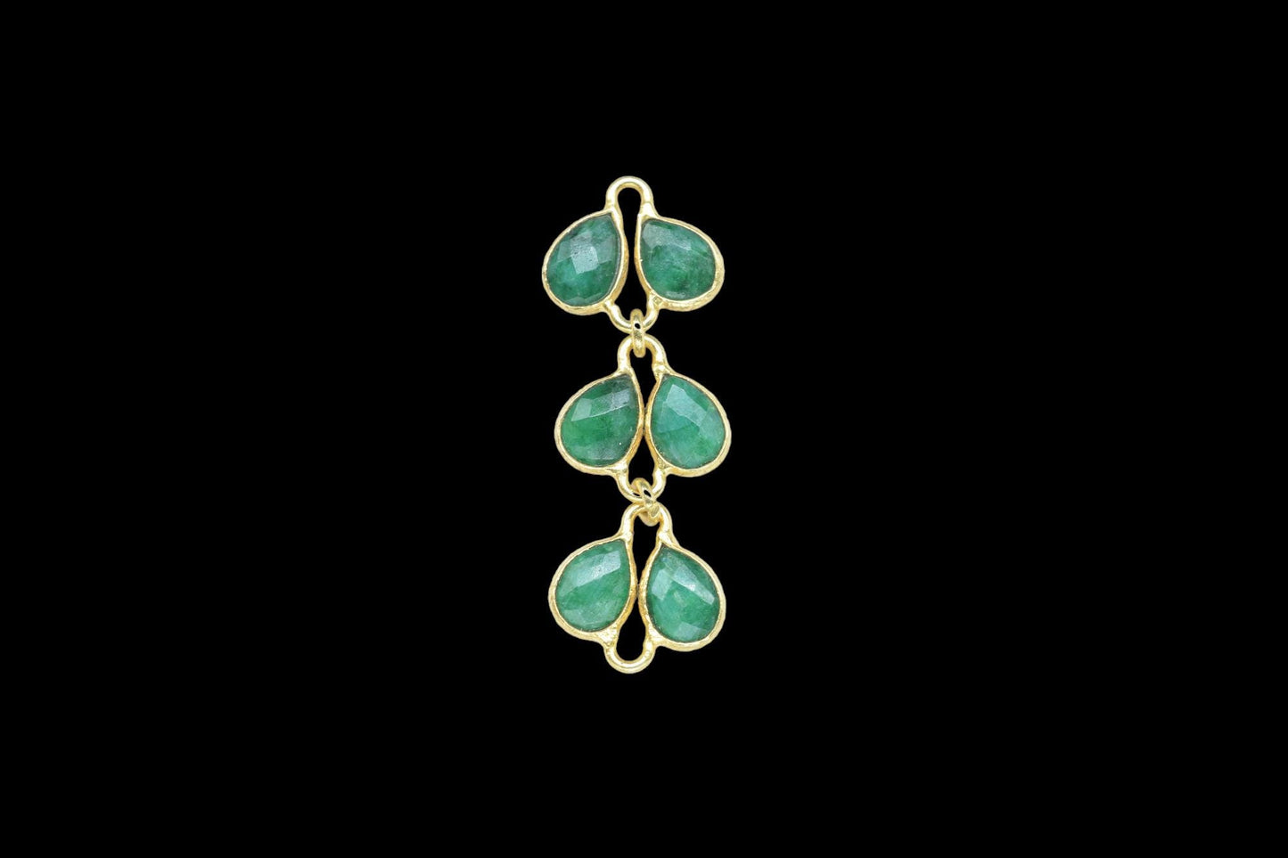Natural Gesmtone Pendant Charms/Gold Plated Jewelry/Handmade Jewelry/Emerald Chamrs/Brass Connnector Charms/Women Jewelry/Birthday Gift