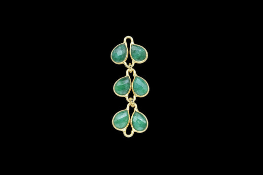 Natural Gesmtone Pendant Charms/Gold Plated Jewelry/Handmade Jewelry/Emerald Chamrs/Brass Connnector Charms/Women Jewelry/Birthday Gift