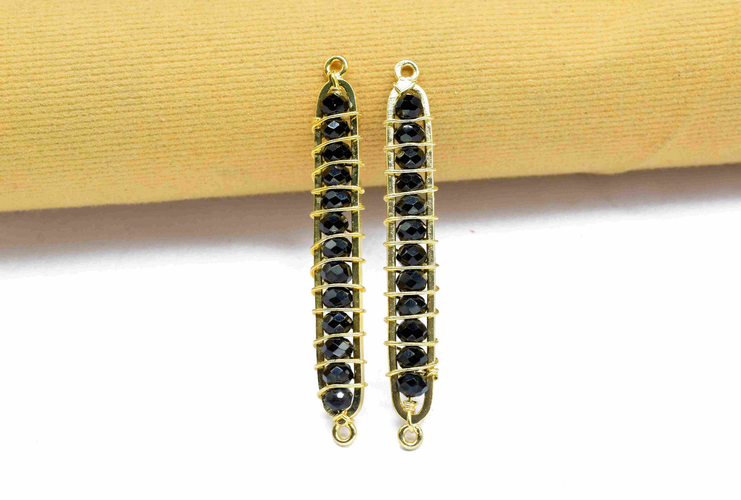 Black Onyx beaded Bar Finding Connector,Gemstone Bar Pendant Necklace,Black Onyx Bar Bracelet,Bead Bar Finding Component,Black Onyx jewelry