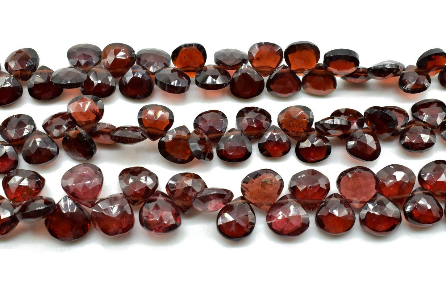 Mozambique Garnet 6mm heart shape faceted Briolette,Garnet beads,Garnet jewelry making beads,Garnet briolettes strand,Garnet 8 inch strand,